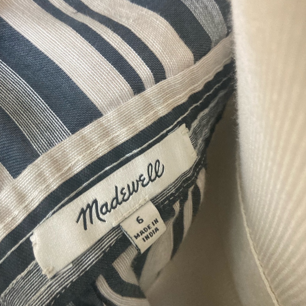 MADEWELL button up smock breathable striped criss cross knee length dress - Picture 8 of 8